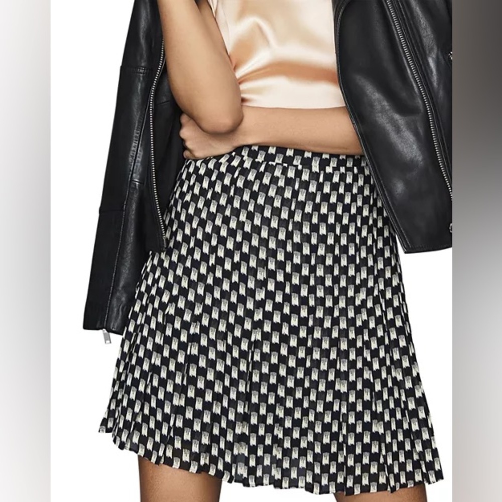 Reiss Vivi Printed Geometric Skirt